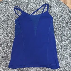 Blue Strappy Back Active Tank